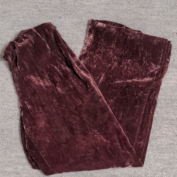 M-A-G Velvet Silk Blend Trousers Pants in Rich Burgundy Brown Size 4 - Picture 2 of 5